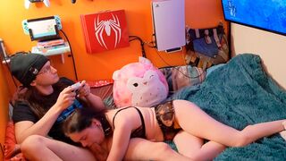 A relaxing blowjob session while playing Elden Ring together