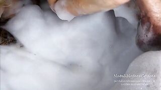 The horny girl gave me a blowjob in the bath