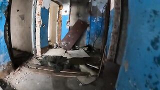 Exhibitionist girl has sex in an abandoned house, exploring the surroundings