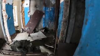 Exhibitionist girl has sex in an abandoned house, exploring the surroundings