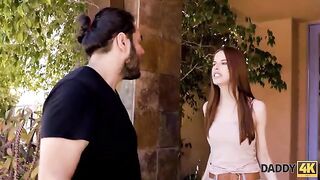 A skinny ginger got fucked by a handsome guy after a quarrel with her BF