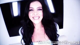 Theodora Day, the sexy brunette with striking blue eyes, delivers an unforgettable blowjob experience