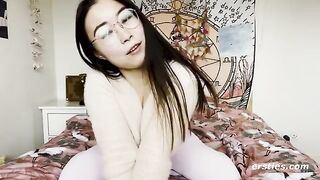 A cute Chinese girl was incredibly happy to create a homemade video for us