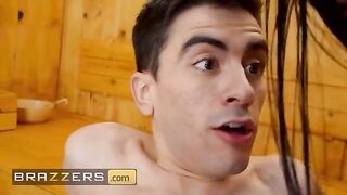 Blondie catches a guy peeping, then Sara Retali joins for a steamy threesome