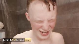 A mature woman, Payton Hall, called a plumber to fix a leak. The sexy brunette took advantage of the young man's naivety and had her way with him