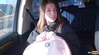 A cute girl hitchhiker agreed to pose for cash - Public Agent