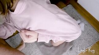 A cute stepsister gets her pussy filled with cum and has no panties on