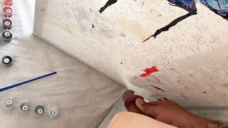 The man helped the girl to stretch her mouth after surgery