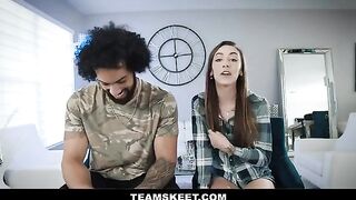 Girlfriend gets fucked in crazy poses, showcasing petite charm