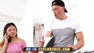 Asian babe Lulu Chu gets banged by Zac Wild in a steamy scene