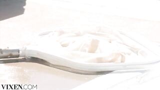 Two troublemakers seduce a good girl in a steamy FFM scene