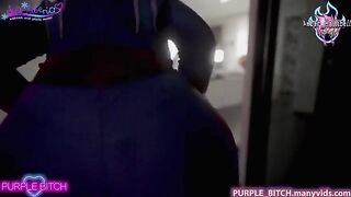 Purple Bitch cosplays as Spiderman for a hot lesbian 3some