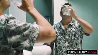 The first part of the threesome sex of Jazlyn and Kay in the purgatory series