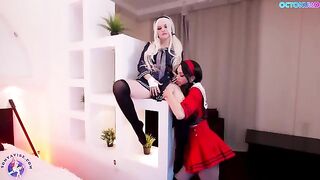 Cosplay girl Babydoll fucks with her horny doppelganger Octokuro