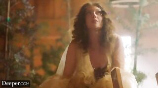 A goddess Elena Koshka has a fantasy threesome with two guys in an intense scene