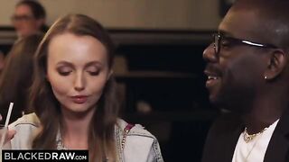 Sweet Sia takes the whole big black cock of Joss in an intense interracial scene