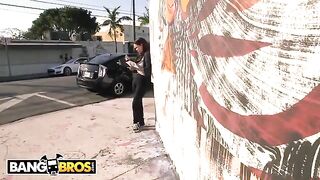 Debonair stranger picked up curvy brunette Roxii Blair in her car