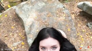 Girl was fucked hard in the woods by a young man