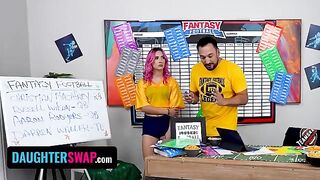 Pervert stepdads get outsmarted by sneaky teens in a football fantasy