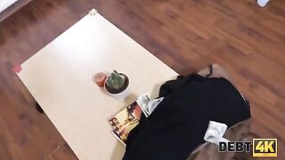 No money, no honey; the skinny gal had to fuck the collector