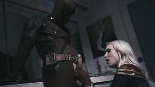 Deadpool fucks the hot Captain Marvel in this epic scene