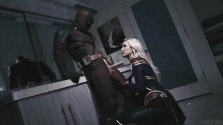 Deadpool fucks the hot Captain Marvel in this epic scene
