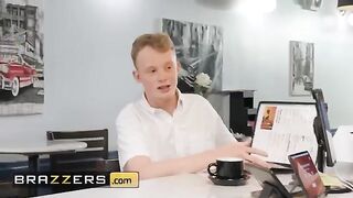Bored waitress Syren De Mer gets fucked for tips in the kitchen