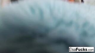 Flat-chested beauty rubs her pussy in a sensual video