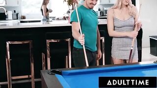 Two hot babes Paige Owens and Kay Lovely fuck with a guy in an intense threesome