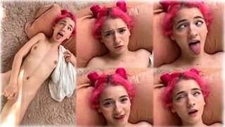 A young and extremely cute girl plays with her pretty pussy in a sensual video