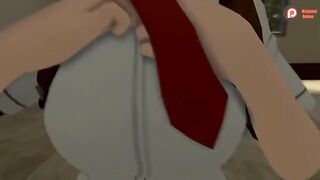 My Hero Academia's Momo and Uraraka get fucked hard by two guys in this hot anime scene