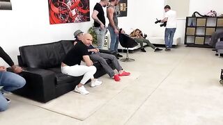 Backstage of a porn set, Russian star Monika Fox gets caught in a wild scene