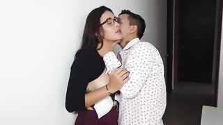 My clumsy girl colleague got fucked by her boss