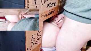 The girl came to the glory hole and got fucked three times