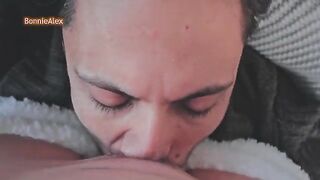 The guy caressed his sleeping wife in sexy pajamas