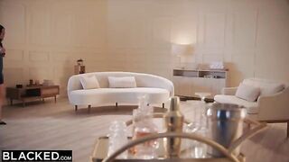 Petite brunette Xxlayna gets her pussy filled with BBC by Anton in a steamy Blacked scene