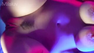 Meaty, tight pussy with juicy creampie, cumming inside and outside