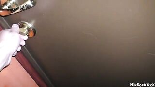 A stalker is following a hot blonde teen and fucks her hard