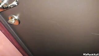 A stalker is following a hot blonde teen and fucks her hard