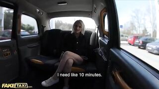 Hot girl in transparent underwear gets fucked by a taxi driver