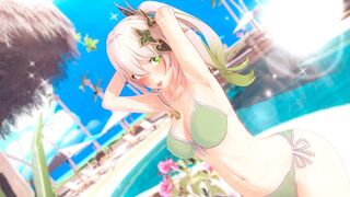The beautiful girl is fucking with her boyfriend using Genshin Impact
