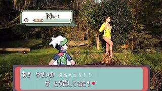 Romantic sex with beautiful Japanese girl in the open air