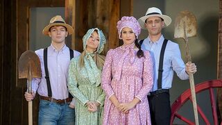 Hot busty moms Pristine Edge and Penny Barber seduced their Amish stepsons hard