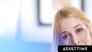 A stepmom with big tits teaches her son how to fuck
