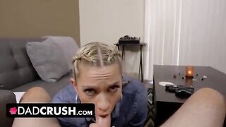 Blonde step daughter Khloe Kapri gets her step daddy's cock in POV style