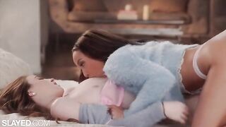 Two hot girlfriends have sensual lesbian sex in this steamy video