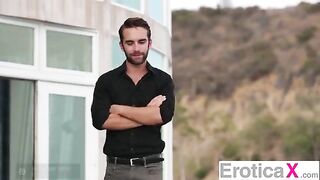 A cute girl has a hot threesome sex with two guys - EroticAX