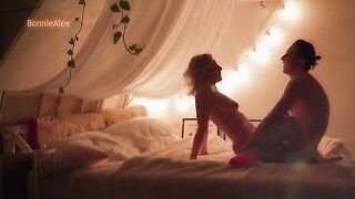 A real couple has an intimate and passionate homemade session