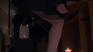 Nylon footjob with white stockings and cumshots