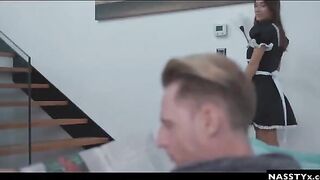 Spanish maid seduces master while his wife is out